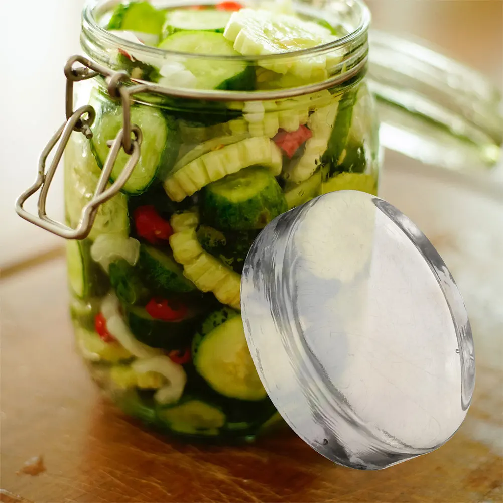 3pcs Thick Glass Fermentation Weights for Wide-Mouth Jars – Pickling & Home Fermenting Press Tools