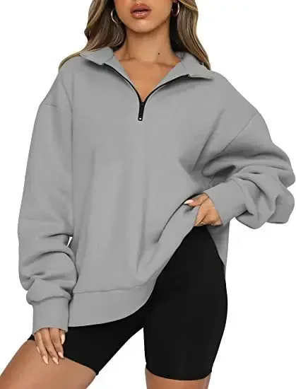 Winter women's clothing new popular sweater fleece top loose pocket sweater