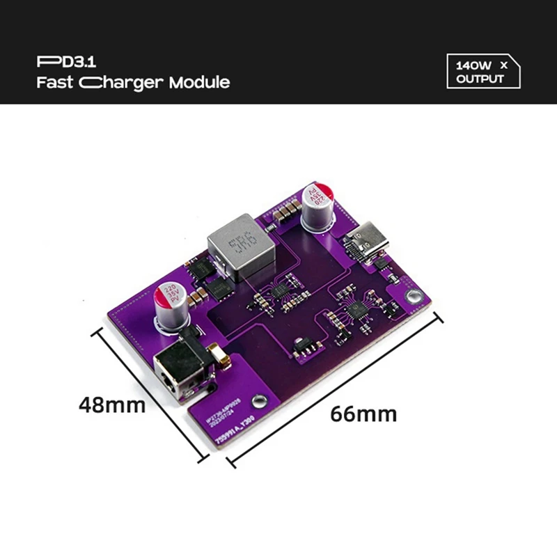 140W Fast Charging Module DC5.5X2.5Mm To PD3.1 Conversion Module Type-C Output IP2736 28-32V Input Step-Down Module