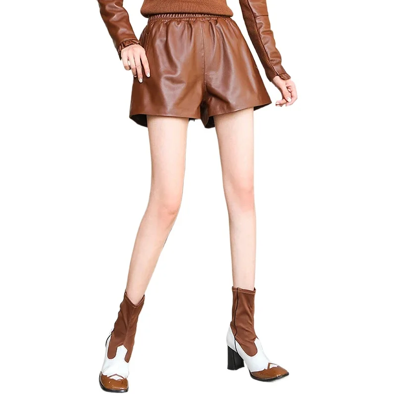 

Tajiyane Natural Fur Shorts Female 2022 Spring Autumn New Loose Wide Leg Pants Sheep Leather Pants Women's Fur Clothing FCY055