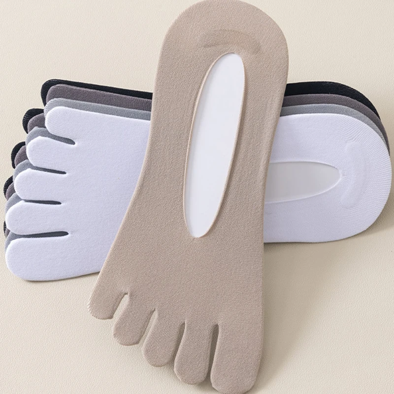 1 Pair Men Toe Socks Sweat-absorbing Breathable Sweat Women Invisible Sock with Fingers Comfortable Elastic No-Show Slipper Sox