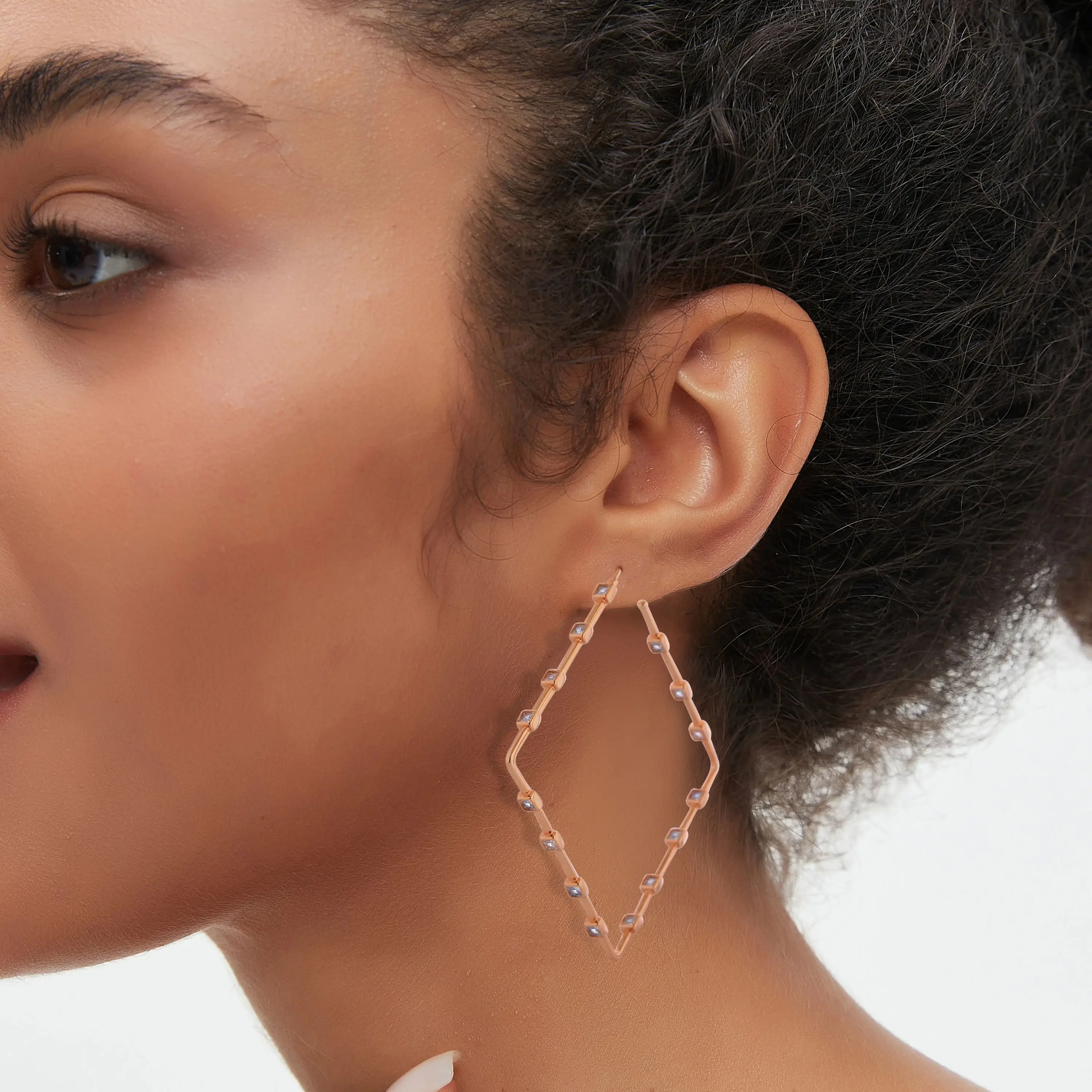 MHS.SUN Fashion Inlaid Zircon Large Round Hoop Earrings For Women Gold Plated Exaggerate Big Earring Party Jewelry Gifts