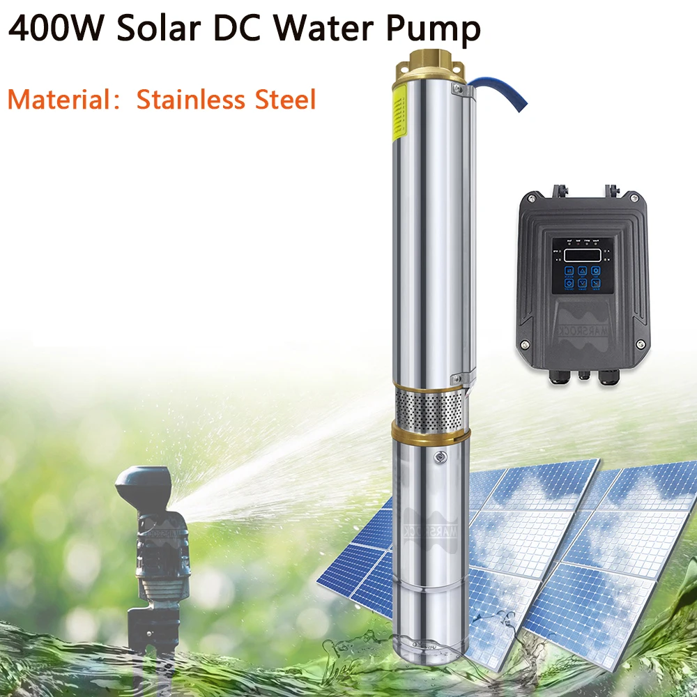 

48V Deep Well Water Pump With Controller Solar Brushless DC Submersible Pump Max Flow 3T/H Stainless Steel PV Pump for Home