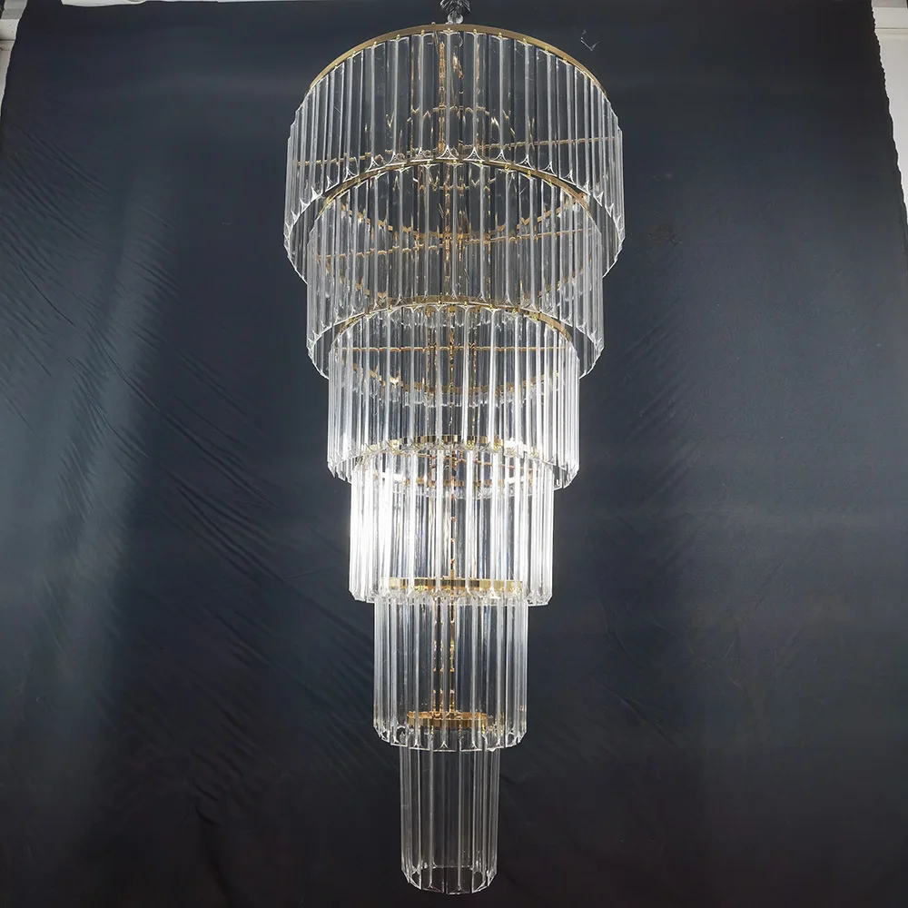 

120 CM Luxury Wedding Props Crystal Chandelier 6 layers Multi-Tier Decoration for Stage Banquet Hall Party Lighting Decoration