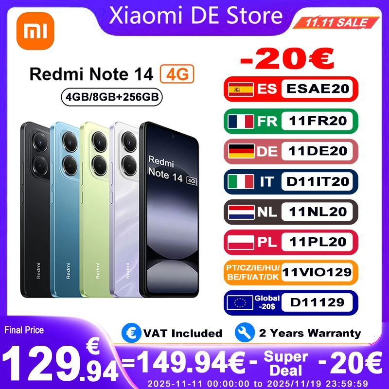 Version britannique Xiaomi Redmi Note 14 4G Smartphone Helio G99-Ultra 6.67 ''AMOLED affichage 120Hz108MP AI caméra 5500mAh batterie NFC Version britannique Xiaomi Redmi Note 14 4G Smartphone Helio G99-Ultra 6.67 ''AMOLED affichage 120Hz108MP AI caméra 5500mAh batterie NFC