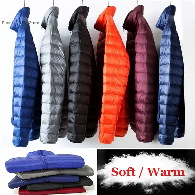 Autumn and Winter Light and Thin Standing Collar Short Slim Fit and Warm Down Jacket Coat Men