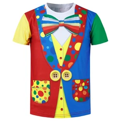 Kids Boys Clown Costumes Halloween Circus Cosplay 3D Shirt Child Girls Carnival Clothes Funny Print Outfit