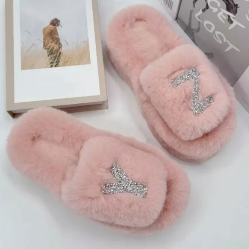 Bride Plush Slippers Winter New Women Slippers Romantic Wedding Engagement Honeymoon Trip Bachelorette Party Fluffy Slippers