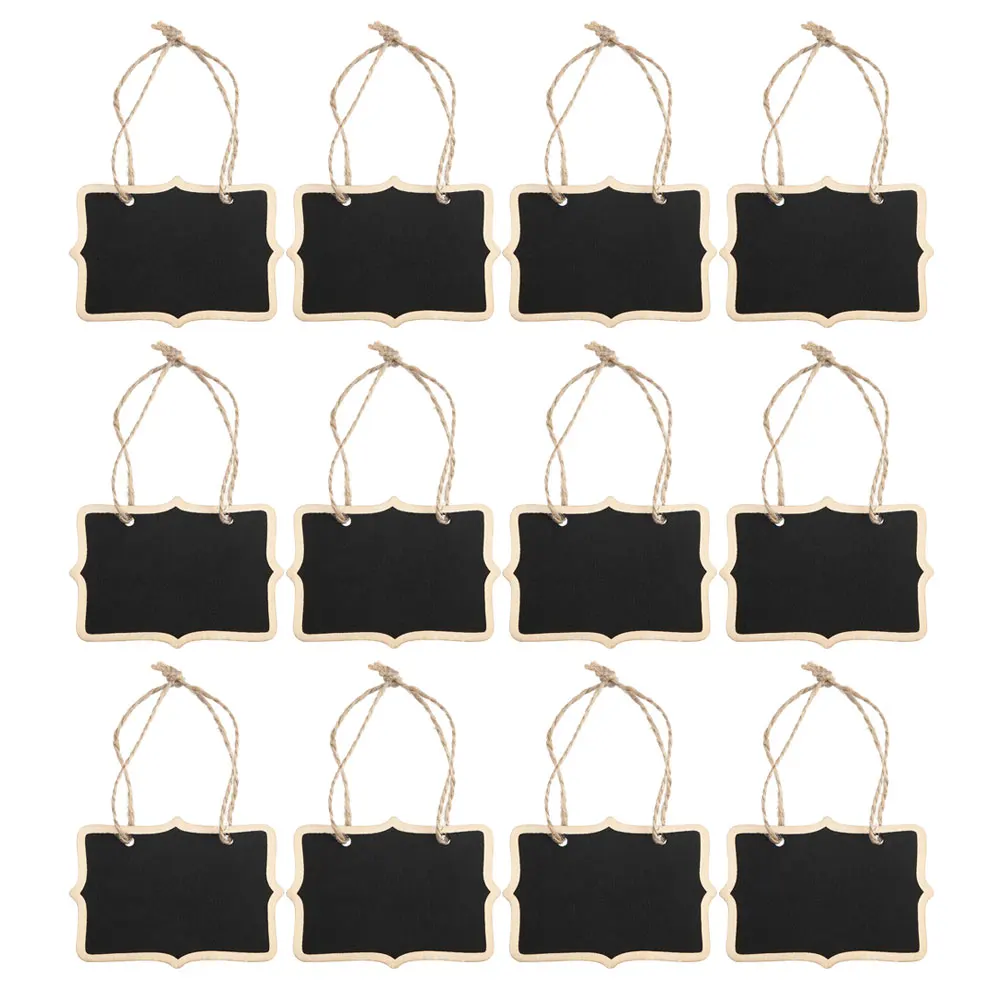 12 шт. мини-деревянная доска для детей, двусторонняя доска, гладкая поверхность, чистый декор, номера, напоминания о вывеске