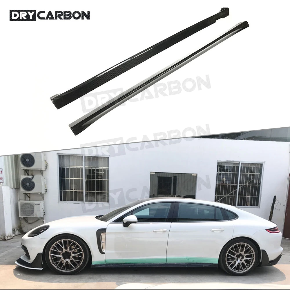

Car Side Skirts Extensions For Porsche Panamera 971 2017 2018 2019 Dry Carbon Fiber Bumper Winglet Splitters Car Styling