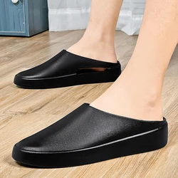 2024 Summer Men's Summer Baotou Slippers Casual Shoes Youth Trend Thick Bottom Flat Heel Breathable Fashion Outdoor Non-slip