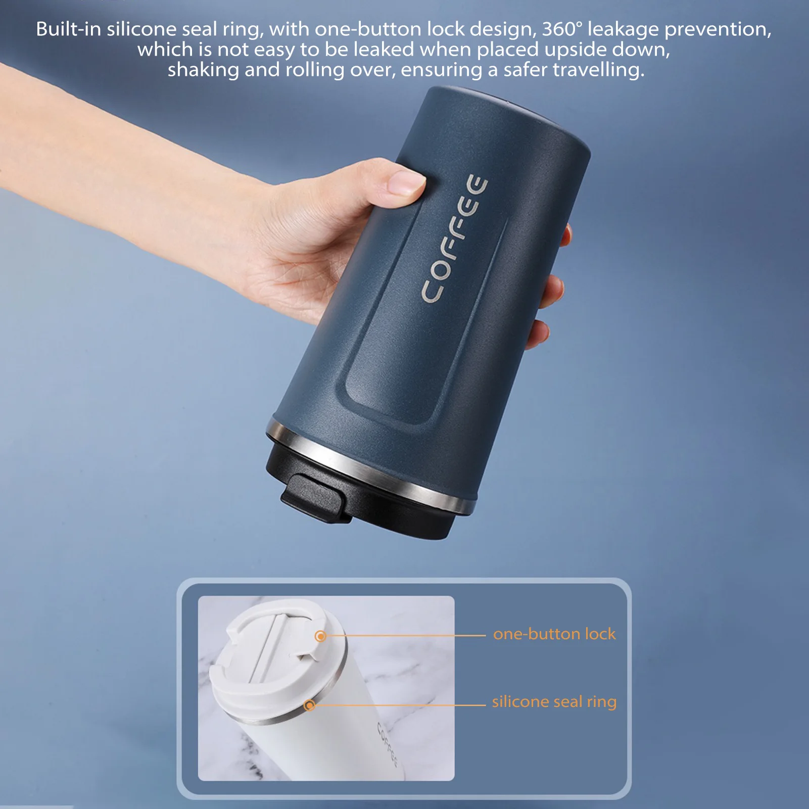 510ml Coffee Cup Leakproof Insulated Thermal Cup Car Portable Travel Coffee Mug Stainless Steel