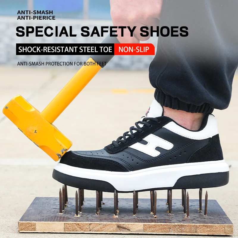

Low-top, lightweight, anti-smashing, anti-puncture steel-toe safety shoes, protective shoes, work shoes