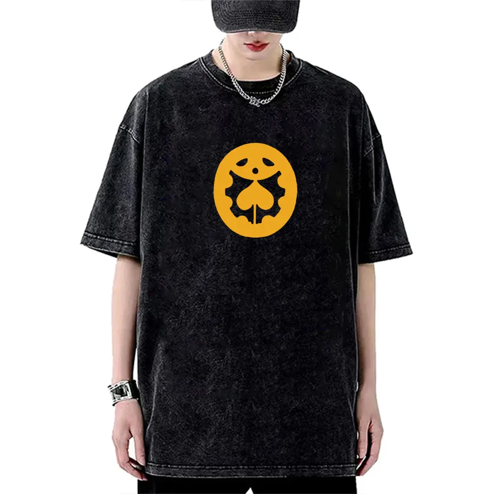 

Washed Vintage Anime JoJo's Bizarre Adventure Vento Aurero Graphic T-shirt Men Women Clothing Cartoon Manga Oversized T Shirts