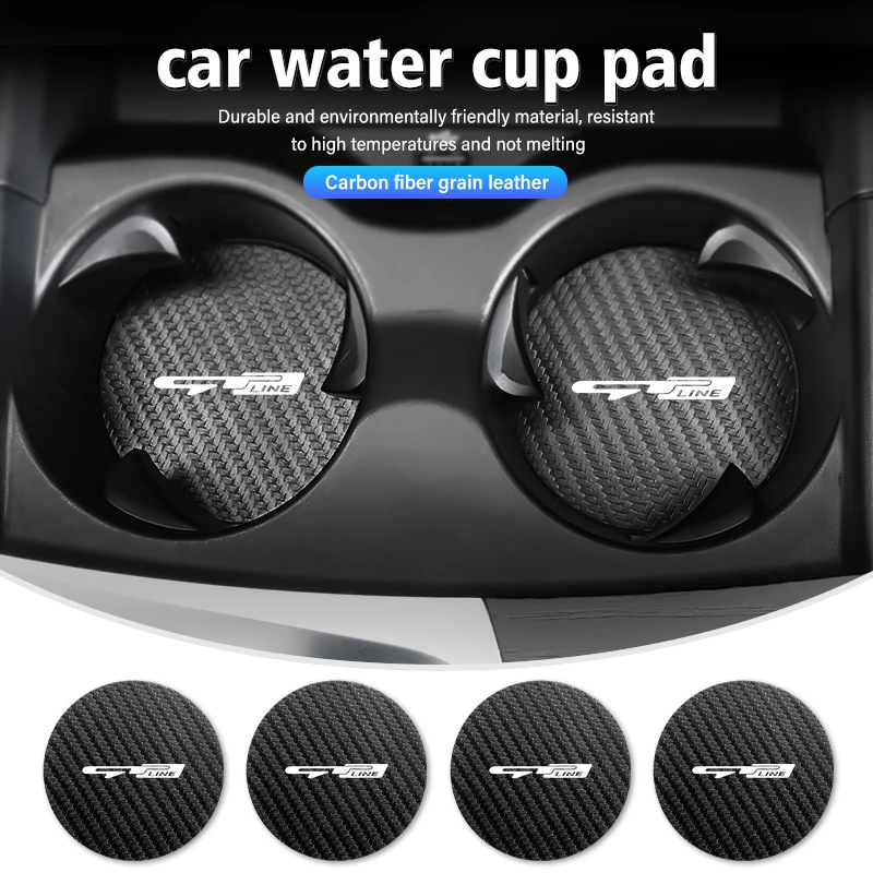 2pcs Car Cup Holder Insert Pad Emblem Coaster Anti-Slip Mat For KIA gt gtline Xline ceed Forte RIO STINGER Seltos K3 K4