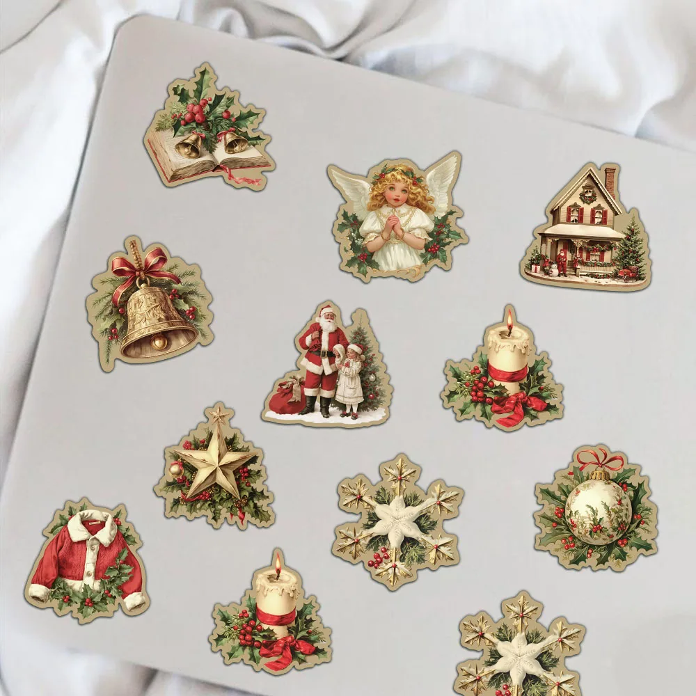 50PCS Creative Retro Christmas Stickers Laptop Phone Cases iPad Water Cups Helmet Stickers Waterproof