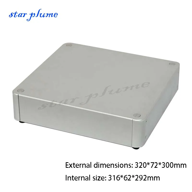 

320*72*300mm Aluminum Power Amplifier Case Rounded Corner Case Preamplifier Chassis Vacuum Tube mplifier Chassis Shell DIY Box