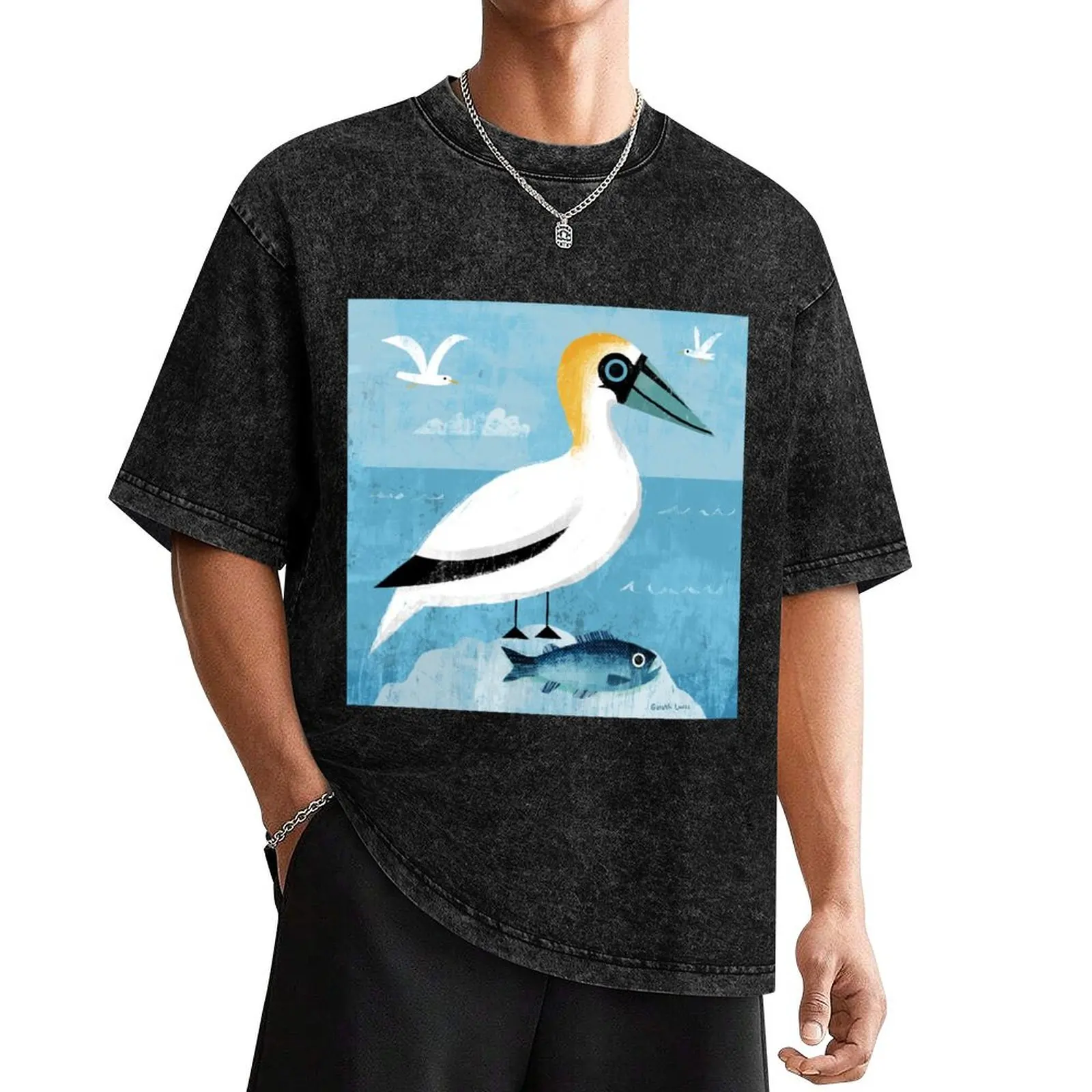 

Gannet and fish T-Shirt boys animal print new edition mens tall t shirts
