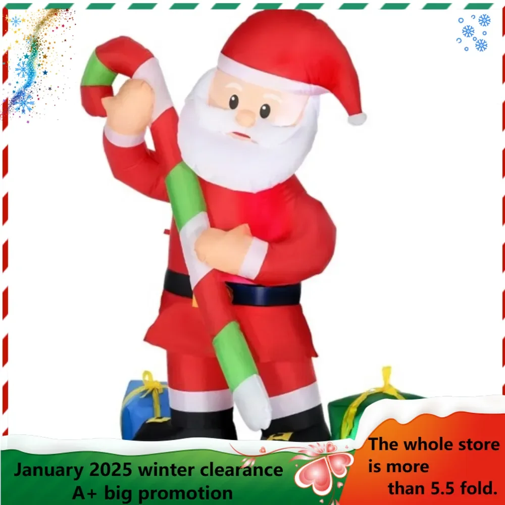 Christmas ornaments: Santa Claus, inflatable with big canes, candy and gift boxes for easy storage of white LED lights