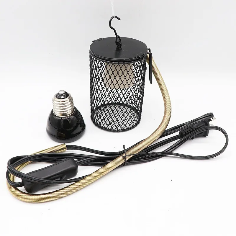 Reptiel Warmte Conservering Lamp Keramische Verwarmingslamp Reptiel Kleine Huisdier Keramische Verwarming Lamp Deksel Ingesteld Tegen Brandwond