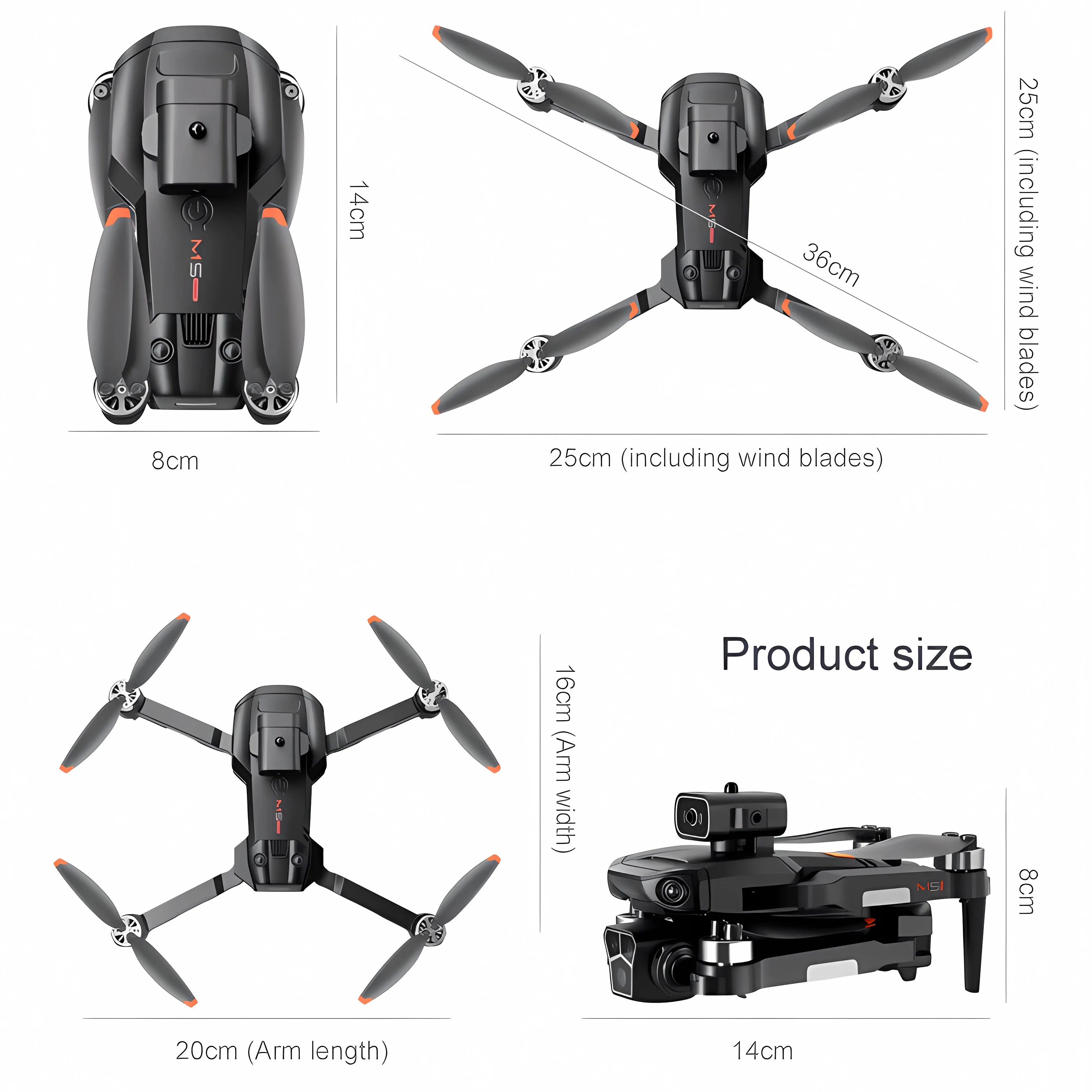 M1S Drone 8K Professional Triple Camera Obstacle Avoidance Aerial Foldable RC Quadcopter Drone Brushless Motor