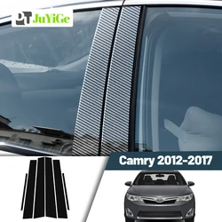 Glossy Black Carbon Fiber Window Door Deal B C Pillar Post Cover Sticker For Toyota Camry XV50 2012-2017 2013 2014 2015 2016