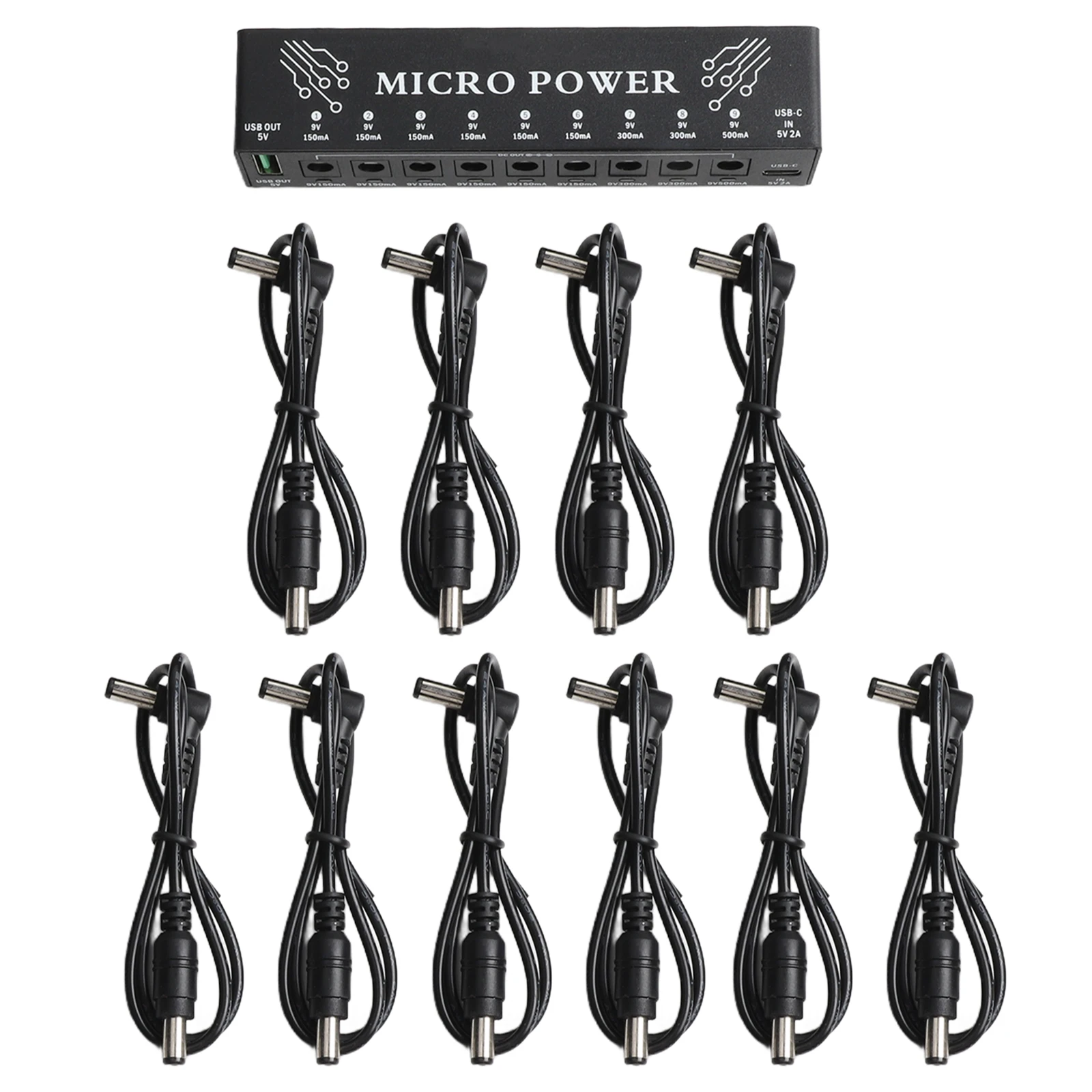 For Live Use Guitar Pedals Power Supply Noise Reduction Circuit Multiple Output Power Supply USB Output Easy Transport
