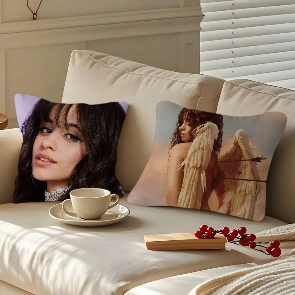 

C-Camila Cabello Actor Singer Stitch Lucky Dragon Pillow Cover Sofa Cushion Cover Home Room Decoration Children Gift