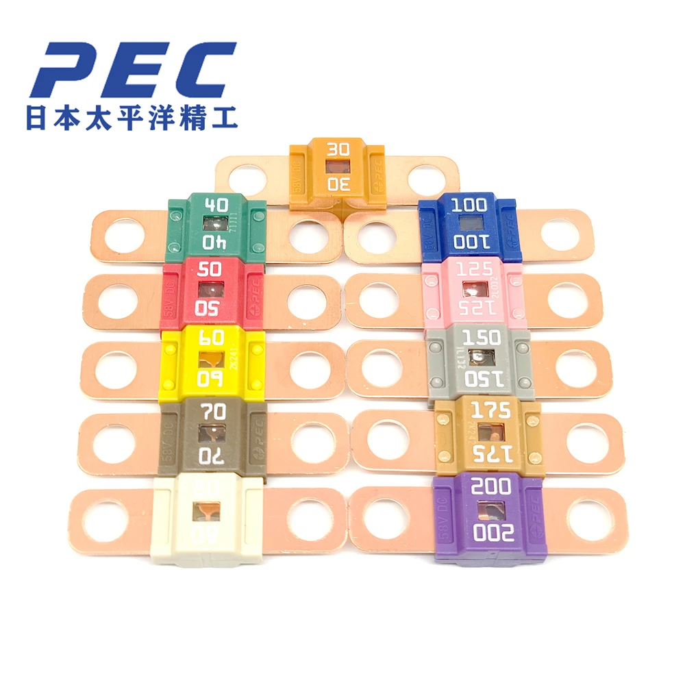 PEC Bolt-down Automotive Fuse 58VDC SBFW-L2 Series 30A 40A 50A 60A 70A 80A 100A 125A 150A 175A 200A Rated 58V Flat Type Fuse