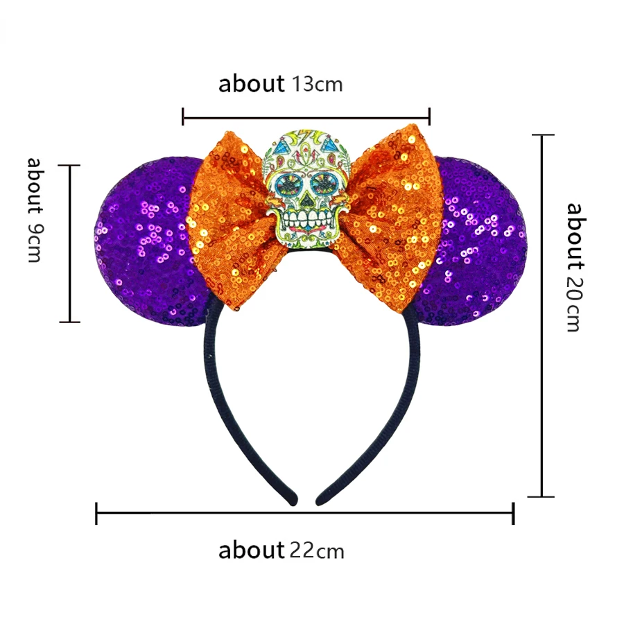 Halloween Ghost Bat Skeleton Headband for Girls Kids Women Cosplay Skull Heads Bowe Mickey Mouse Ears Headbands Hair Accessorie