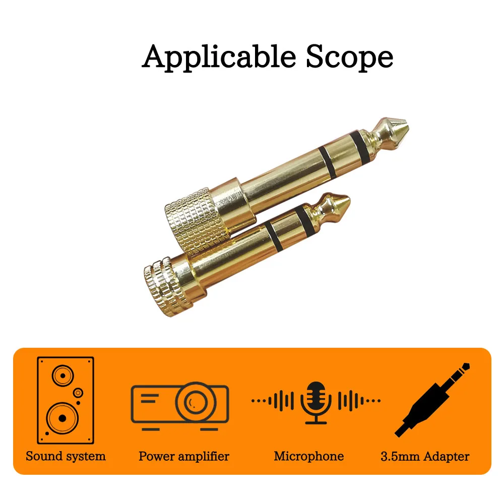 QIGOM 6.5MM to 3.5MM Bidirectional Audio Adapter, Stereo, HIFI Lossless Sound, Plug and Play, For Microphone Amplifier Speaker