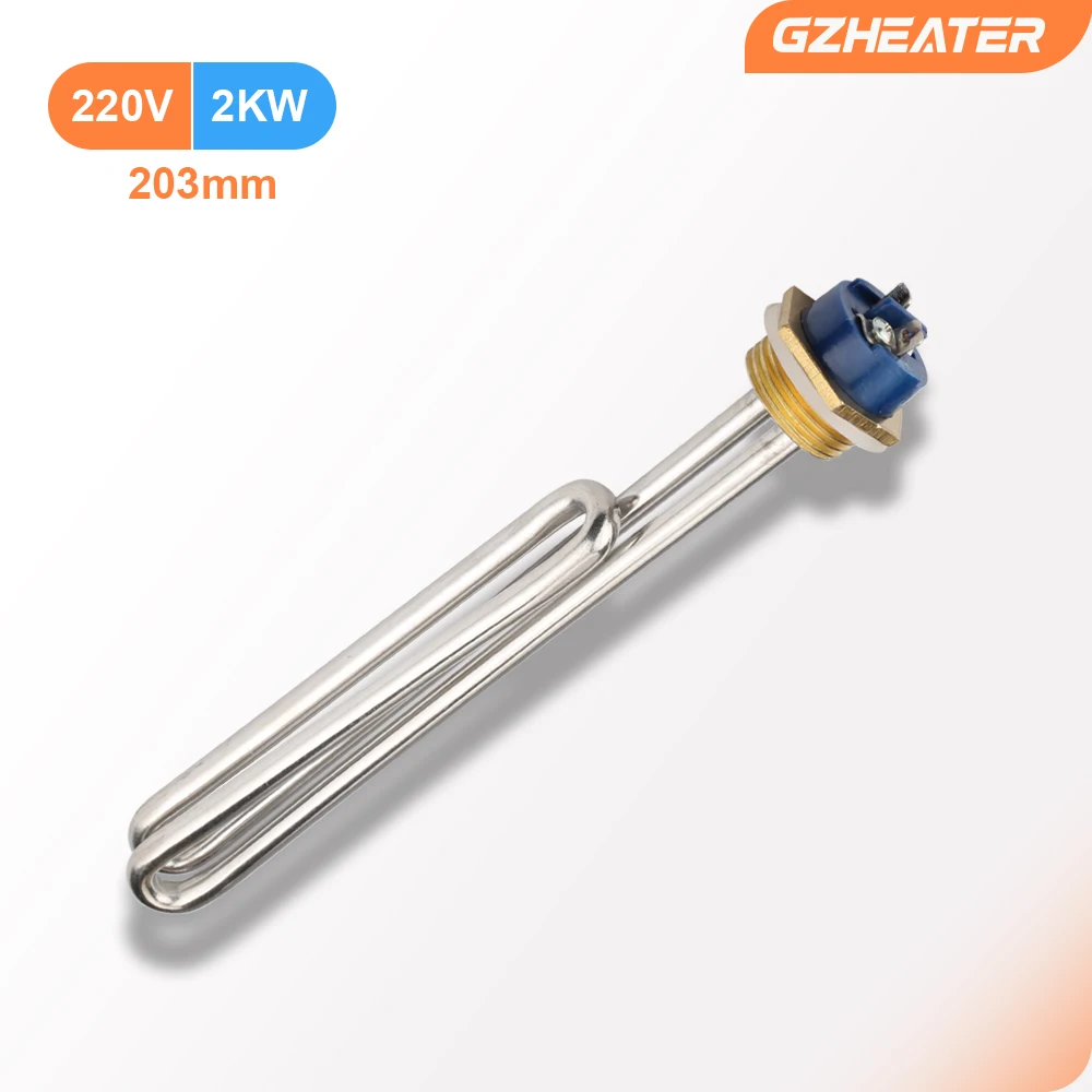 

220V 2KW DN25 1.0" Flange Heater Tubular Sauna Head Foldback Screw SS201 Electric Resistance Heat for Liquid Heating