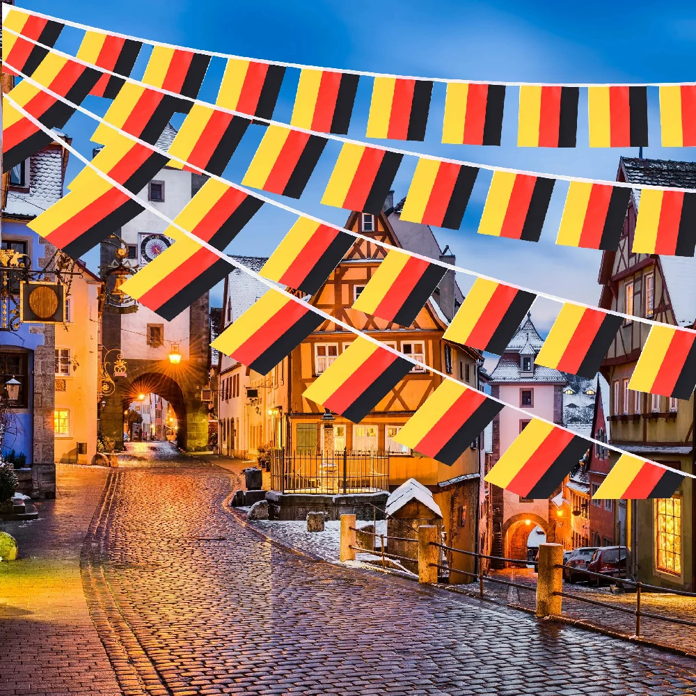 FLAGLINK banderín Alemania de tela – pancarta para festival y fiesta - imagen 2