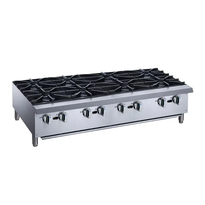 Professional stainless steel 4 burner 2 pot soup pot gas soup pot restaurant counter cooking range