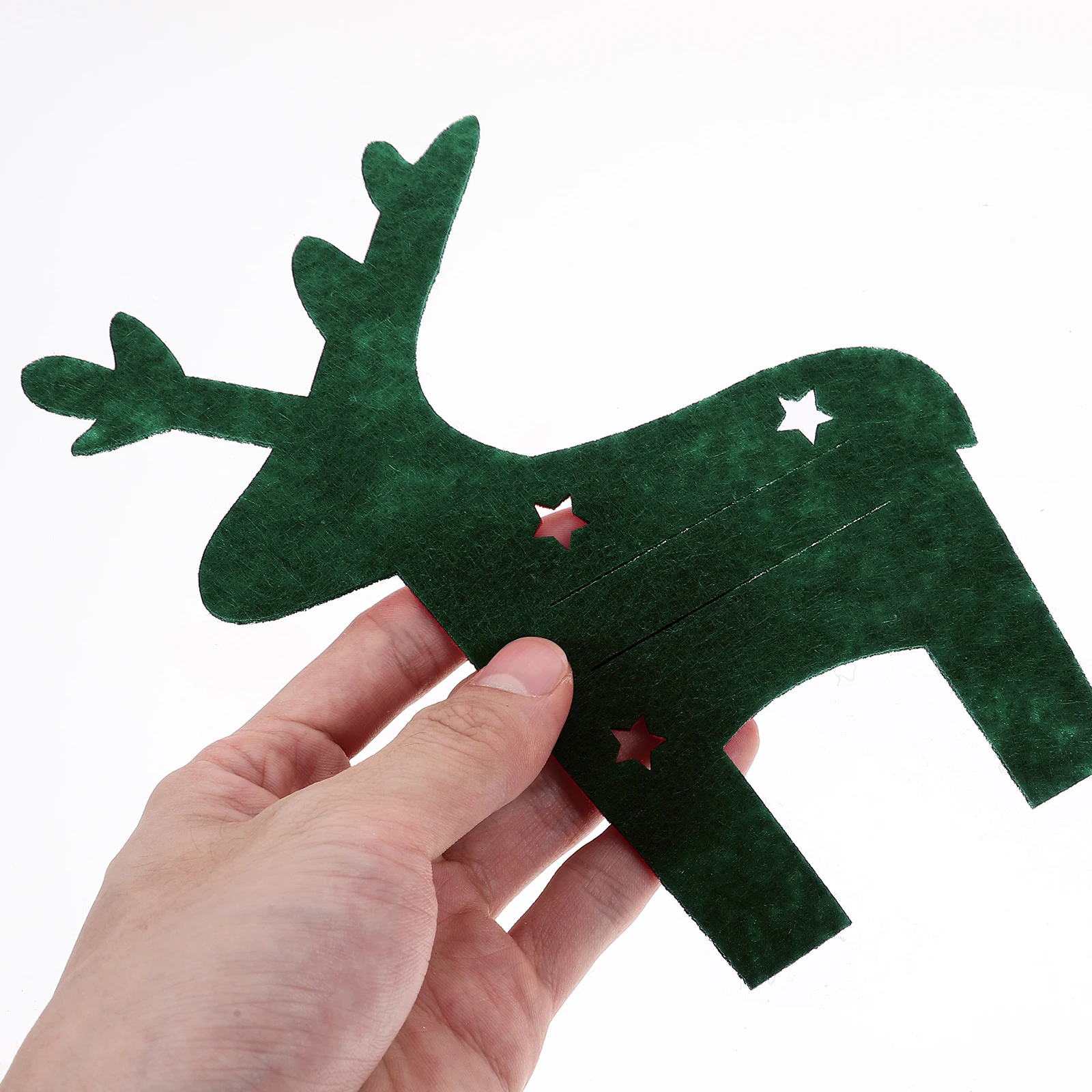 

4 Pcs Elk Tableware Set Utensil Christmas Decoration Storage Cutlery Holder Holders Slim Bags