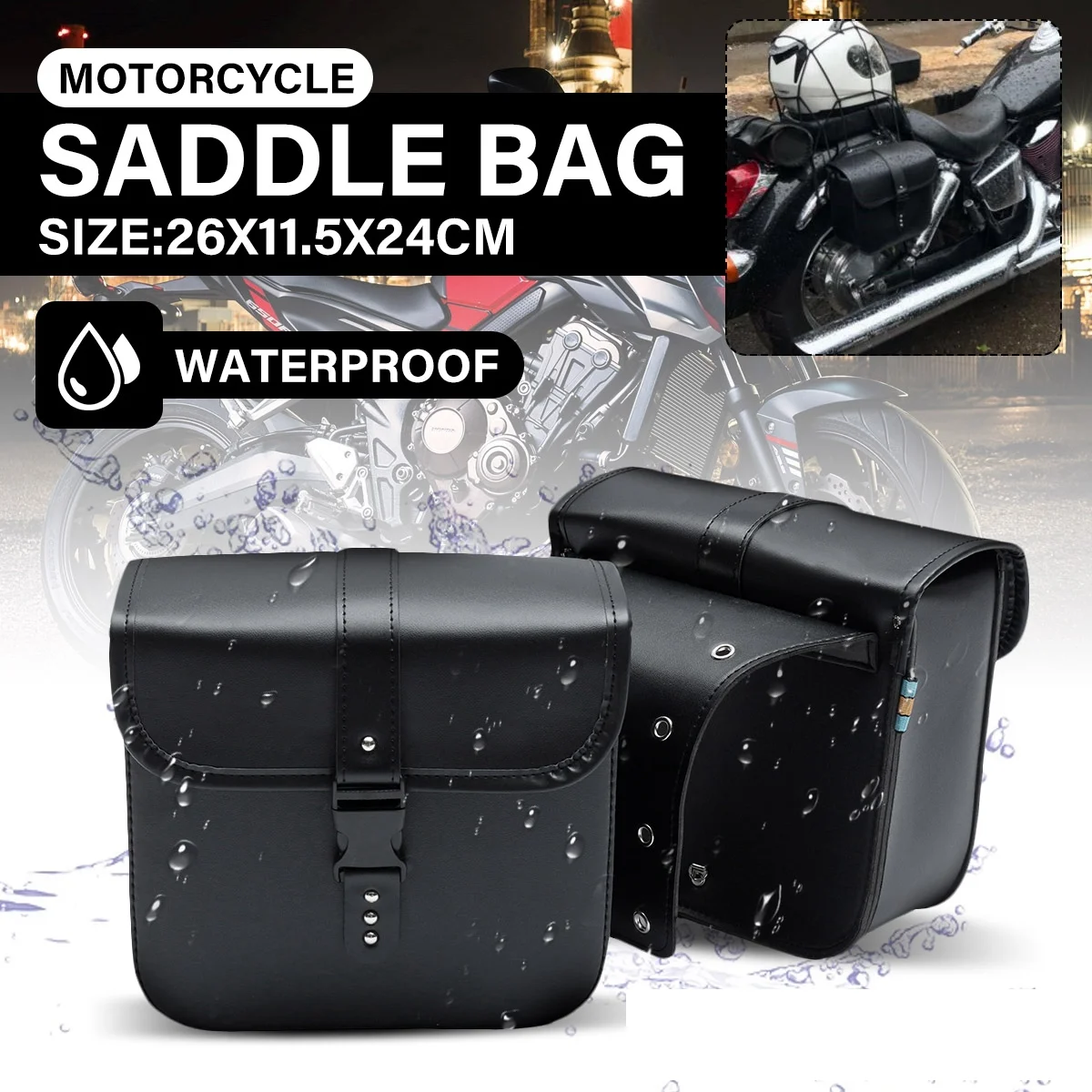 Pair Motorcycle Saddle Bags Side Tool Luggage Bag Black Brown Waterproof Saddlebags Universal For Honda for Yamaha for Suzuki