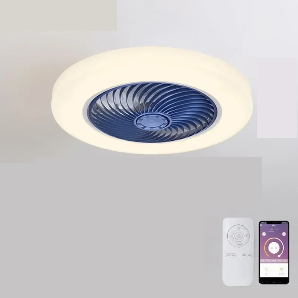 ventiladores de teto inteligentes led com luzes controle remoto decoracao do quarto lampada do ventilador 52cm laminas invisiveis do ar retratil silencioso 01