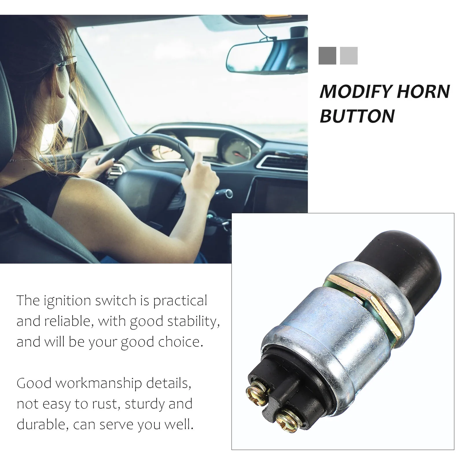 

2Pcs Waterproof Start Buttons Car Ignition Modify Horn Button Universal Engine Start Button Replacement for Car Truck Ship