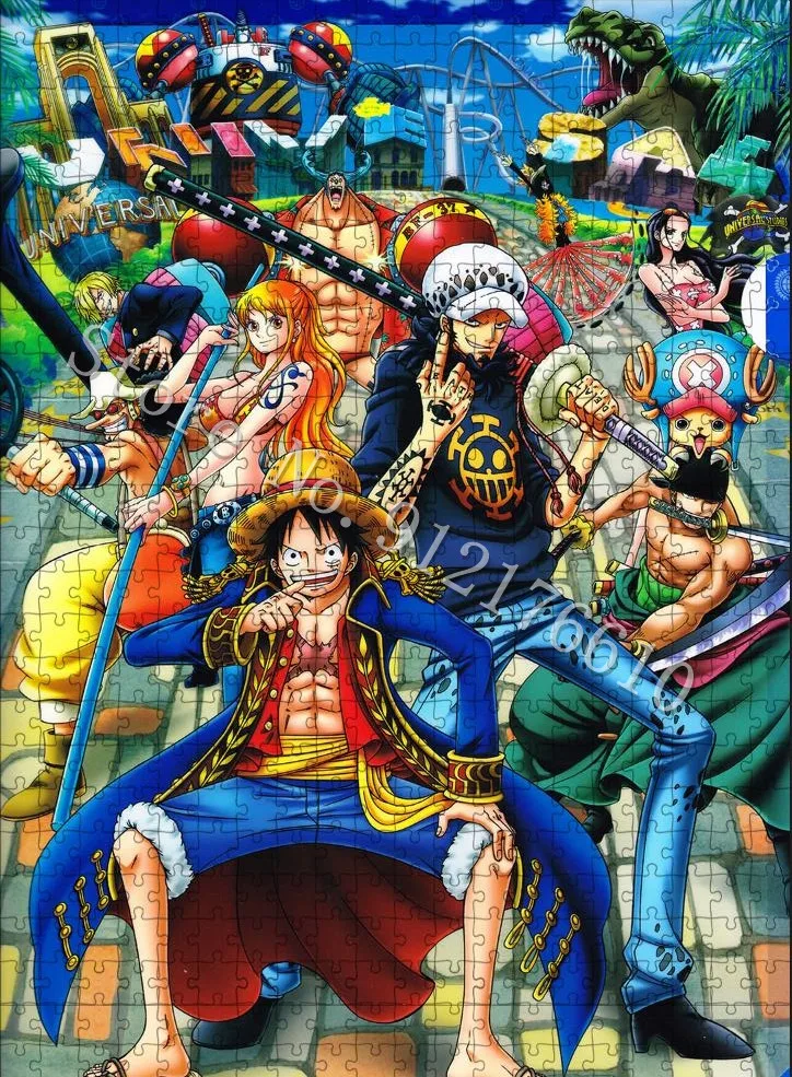 Monkey D Ruffy Lächelndes Gesicht Puzzle 300/500 Teile Anime One Piece Erwachsene Papier Puzzle Dekomprimieren Pädagogisches Familienspiel Spielzeug