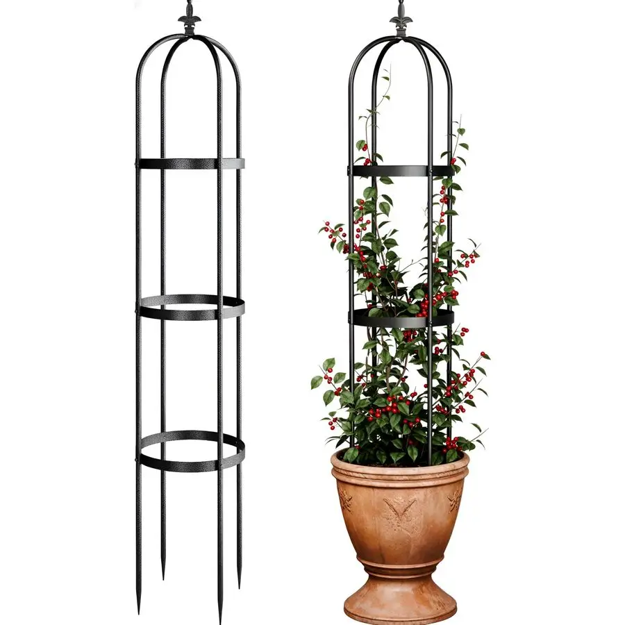 

Trellis for Climbing Plants Outdoor, Garden Trellis Steel, Obelisk Design Stone Coated, 72 in Upgrade 2025, Vertical Support for