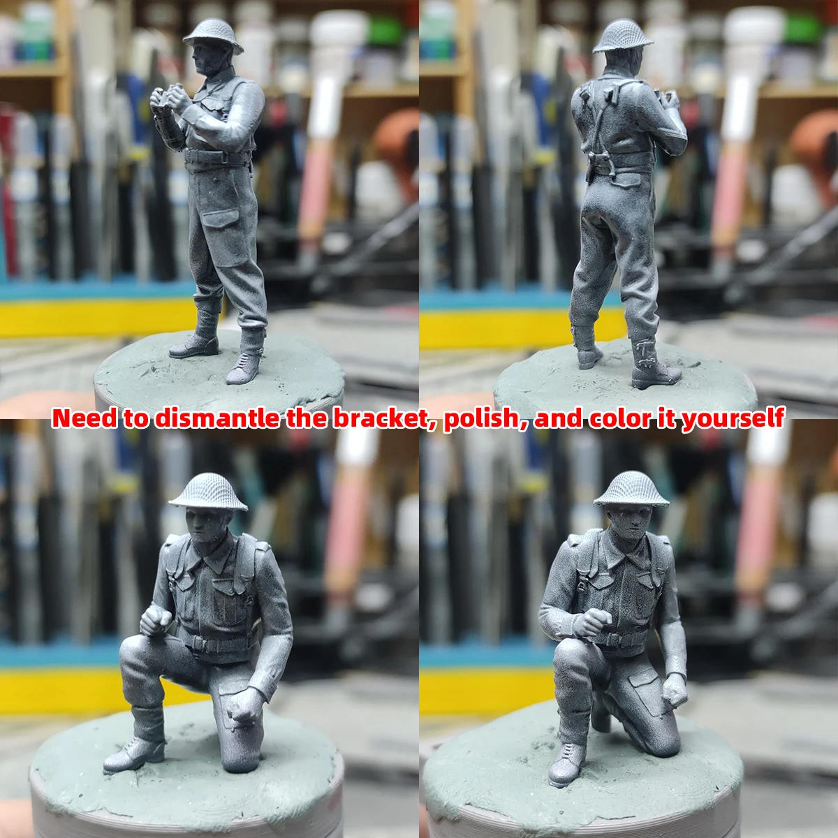 Maßstabsgetreuer Miniaturmodellbausatz Britische Feldartillerie Figuren Soldaten Militär 6-teiliges Set 1939–1945 1/35 1/48 1/72 – Detail 1