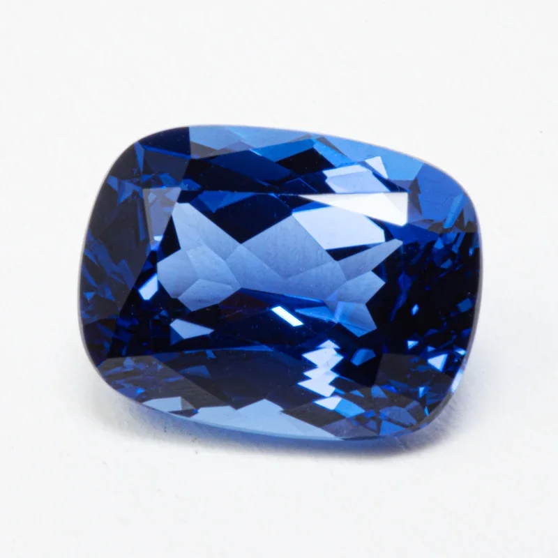 Lab Grown Sapphire Light Royal Blue Color Cushion Shape VVS1 Charms Beads for DIY Jewelry Making Ring Selectable AGL Certificate