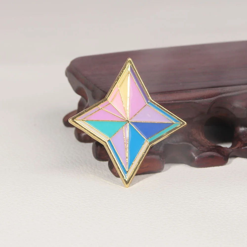 Game Genshin Impact Metal Brooch Pins Primogem Xiao Mask Vision 7 Element God's Eye Weapons Luminous Badge Cosplay Prop Jewelry image 2