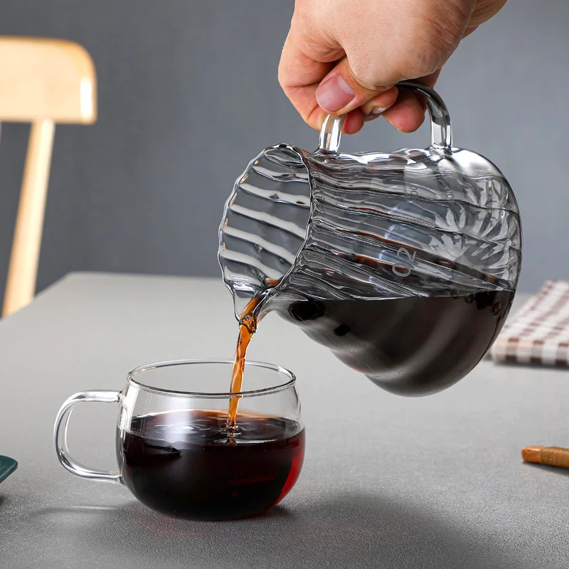 Hand Made Coffee Maker Suit Glass Vertical Grain Coffeepot Filter Cup Hand Brewing Cloud Pot Coffee Making Tools Set Suit