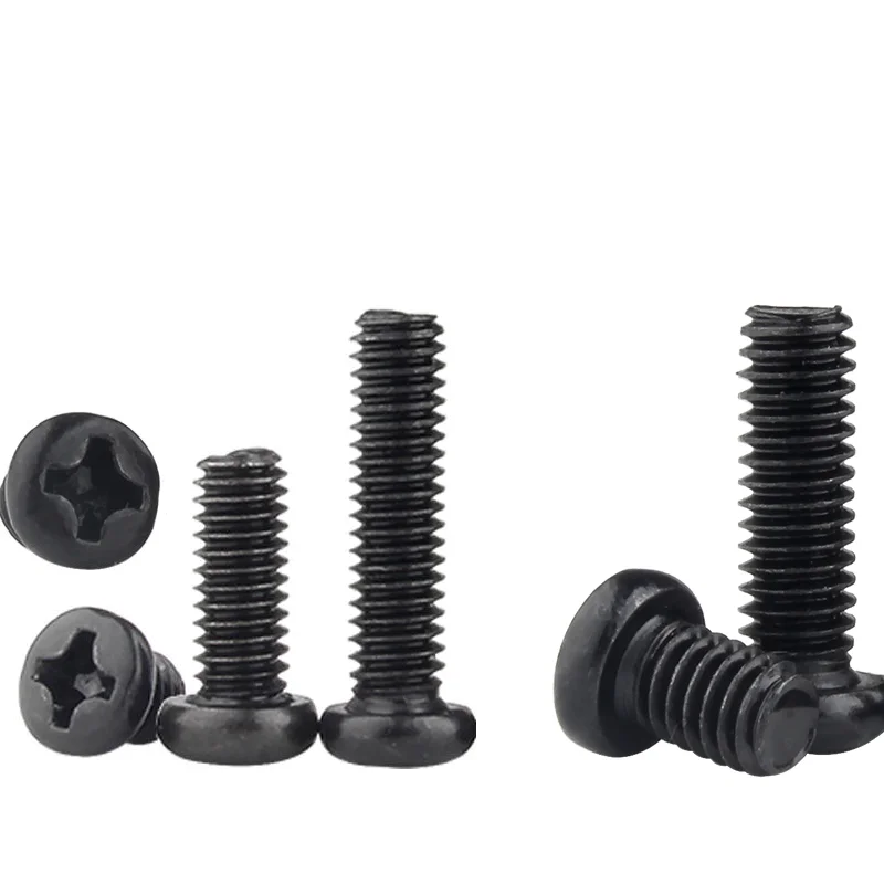 

M2 M2.5 M3 M4 M5 M6 TM Screws Phillips Truss Mushroom Head Screw Black Plated Carbon Steel Screw