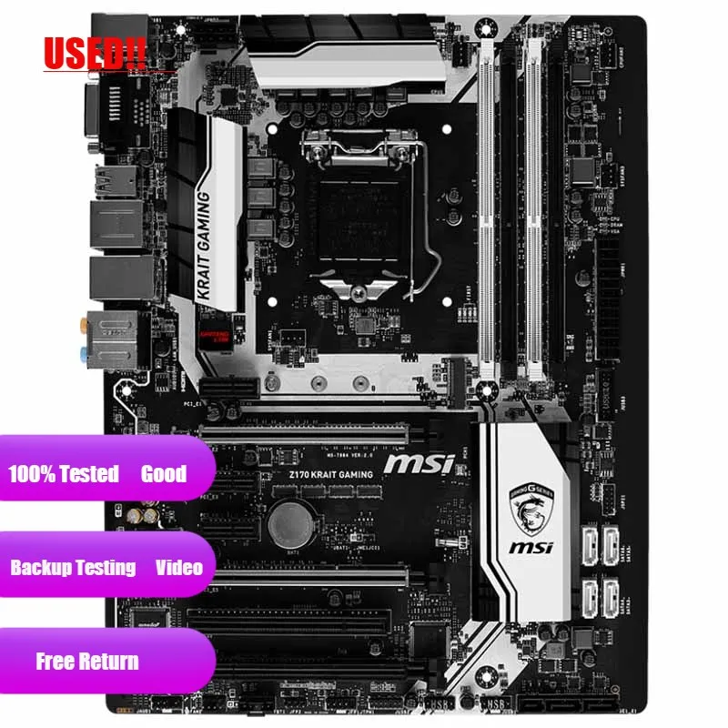 Used MSI Z170 KRAIT GAMING Motherboard 64GB LGA 1151 DDR4 ATX Mainboard