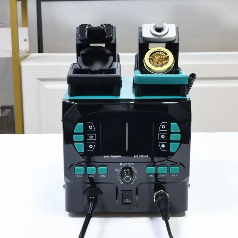 992D-II Precision Air Rework Station with 1/2/3/4mm Air Nozzle 210 245 Optional Soldering Iron 2 IN 1 Desoldering Station
