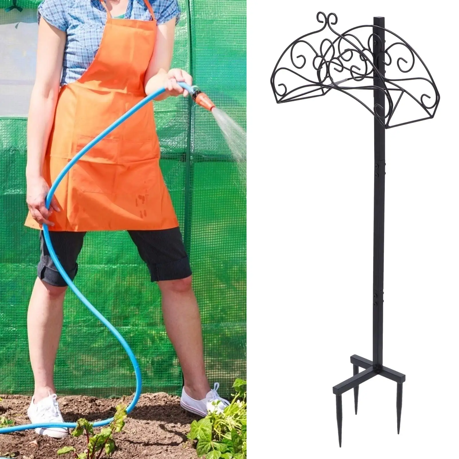 Garden Hose Hanger Garden Hose Holder Garden Hose Holder Water Tube Storage Stand Hanger Organizer for Outdoor Lawn Courtyard