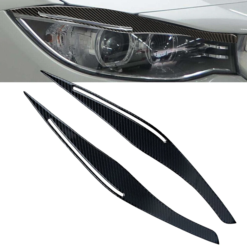 2 قطعة لسيارات BMW 3 Series E90 318i 320i 325i 2009 2010 2011 2012 جفون السيارة المصباح الحاجبين الزخارف اليسار واليمين #6