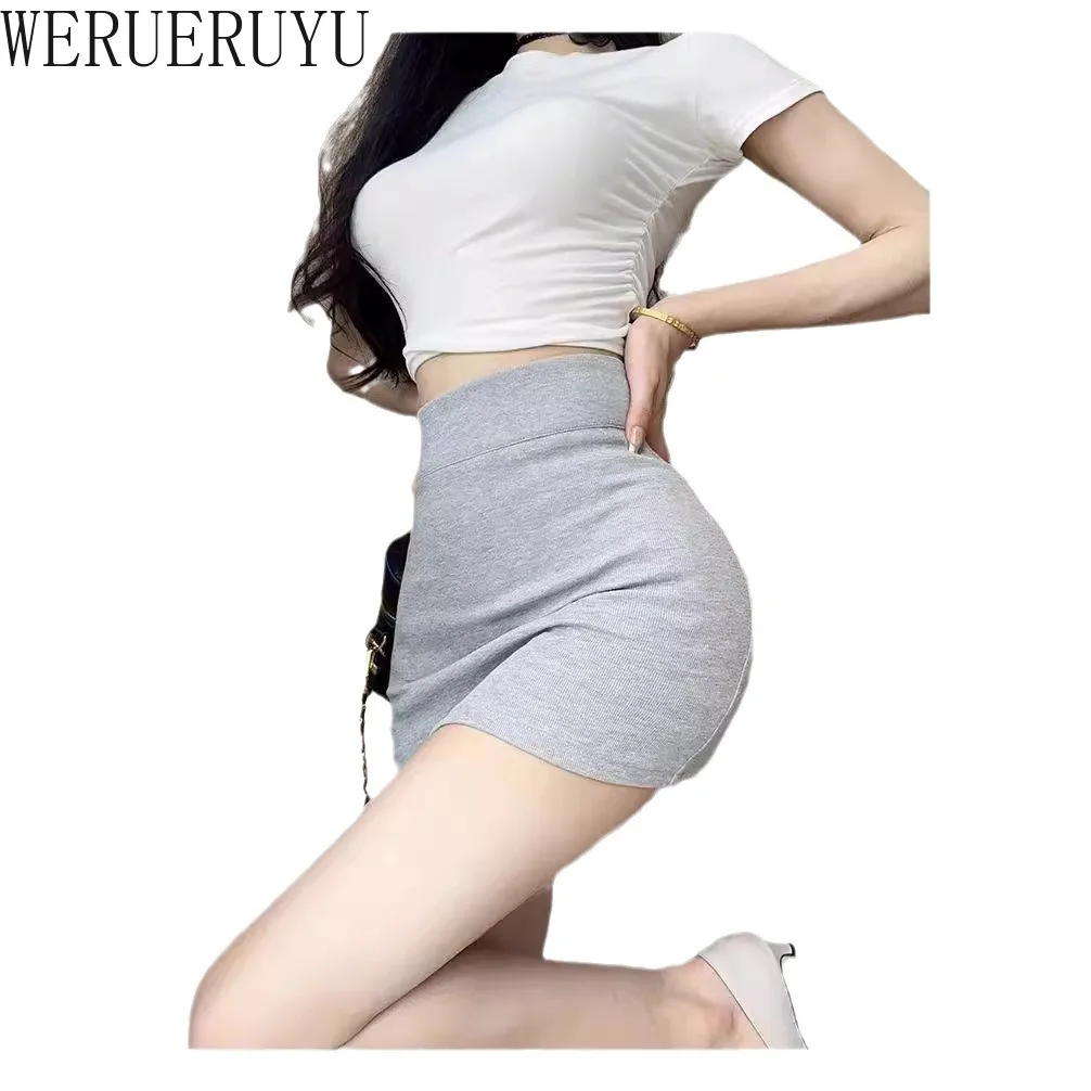 High Waist Stretch Skirts for Women Y2k Clothes Korean Fashion Solid Color Summer Streetwear Sexy Aesthetic Womens Mini Skirt